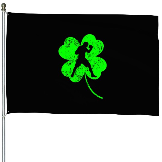 Boxer St. Patrick's day shamrock House Flags