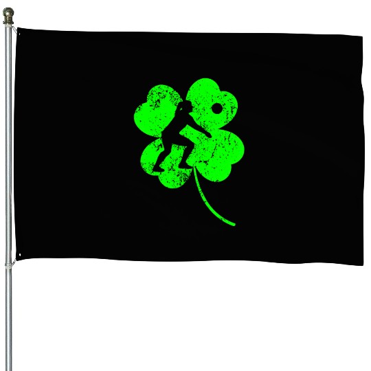 Volleyball St. Patrick's day shamrock House Flags