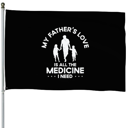 Best Medicine Father Love Grandpa Family House Flags