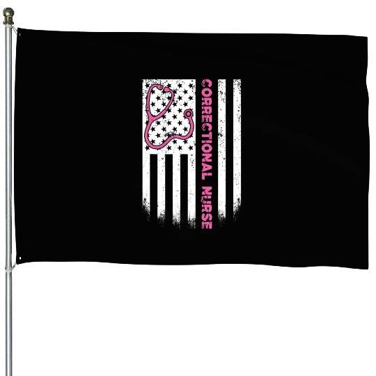 Correctional Nurse American flag US Stethoscope RN House Flags
