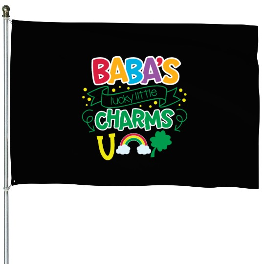 Baba's Lucky Little Charms Clover Shamrock House Flags