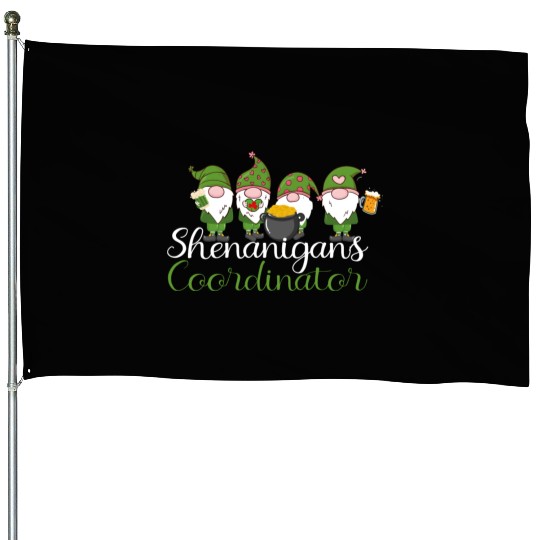 Shenanigans Coordinator St Patricks Day Gnomes House Flags