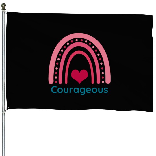 Courageous Viva Magenta Boho Rainbow House Flags