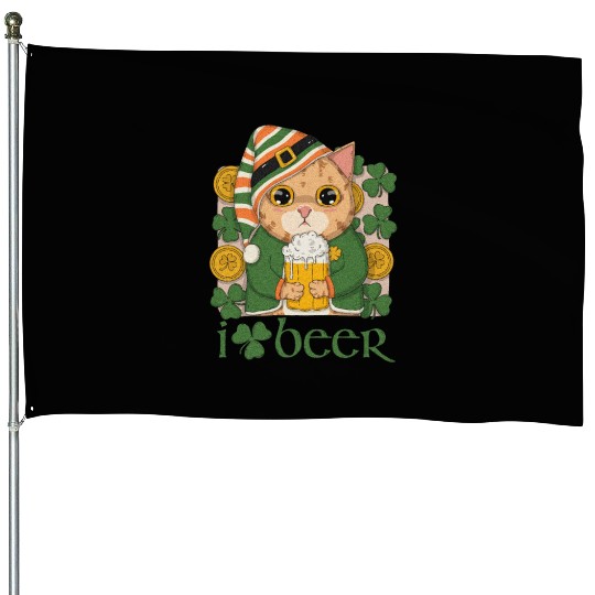 I Love Beer House Flags