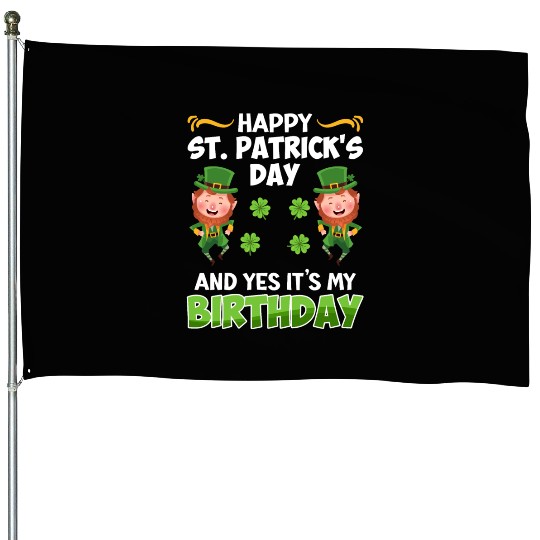St. Patrick's Day Birthday House Flags