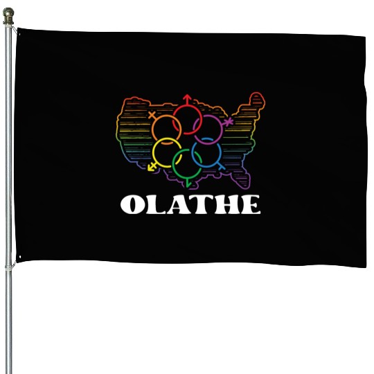 Olathe Pride Month Pride Flag LGBT Community LGBTQ House Flags