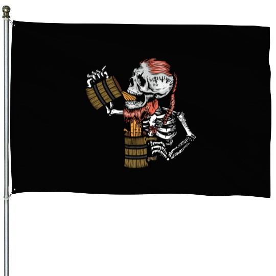 Drunk Viking Skeleton - Beer House Flags
