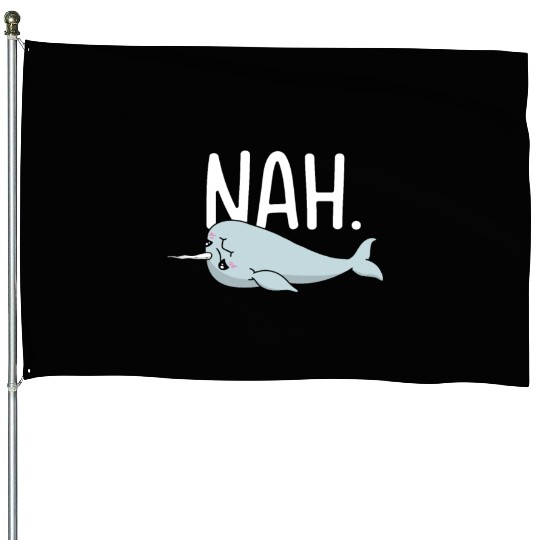 Procrastinating Narwhal Lover Aquatic Animals House Flags