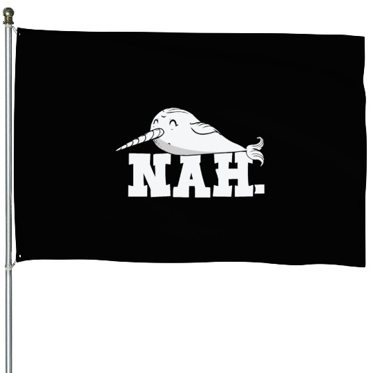 Procrastinating Narwhal Lover Aquatic Animals House Flags