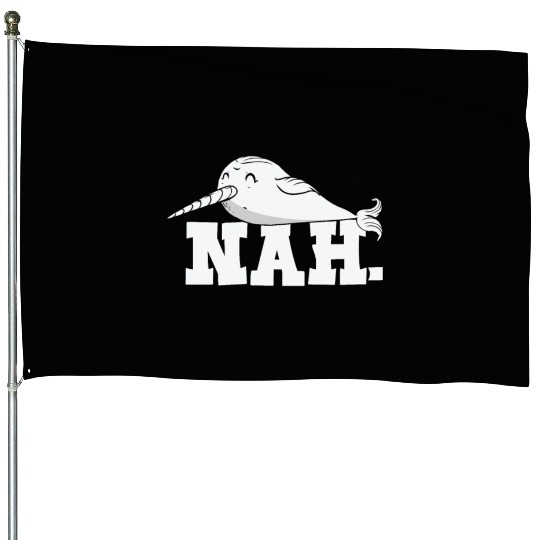 Procrastinating Narwhal Lover Aquatic Animals House Flags
