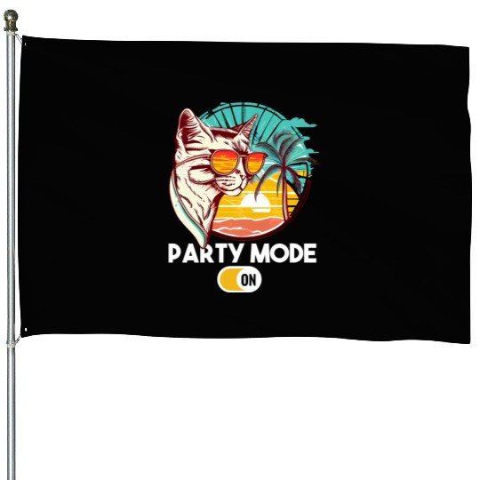 Retro Cat Vintage Sunset 80s 90s Sunglasses House Flags