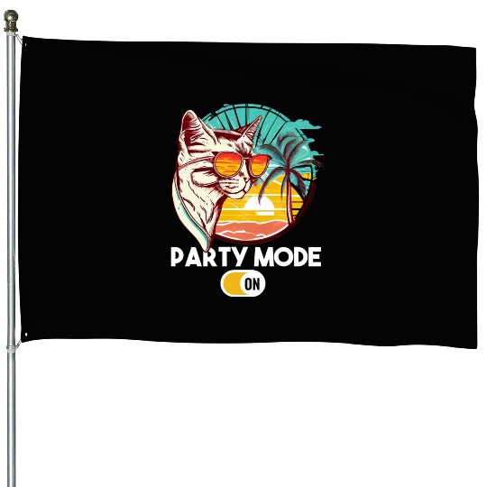 Retro Cat Vintage Sunset 80s 90s Sunglasses House Flags