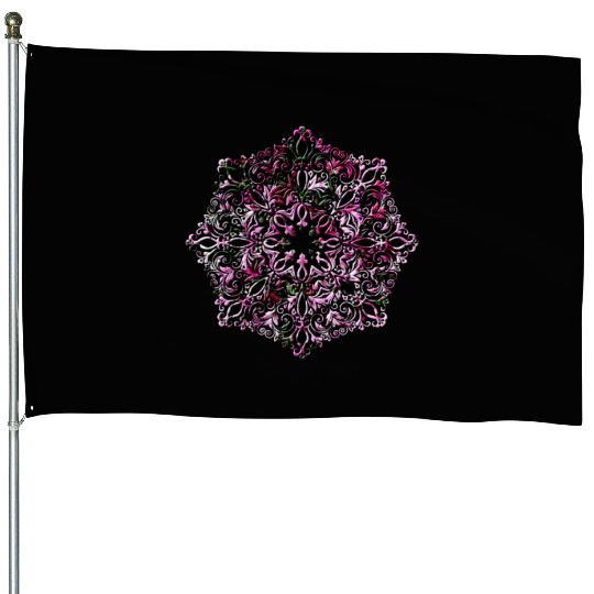 Mandala Yoga Zen Flowers Floral House Flags