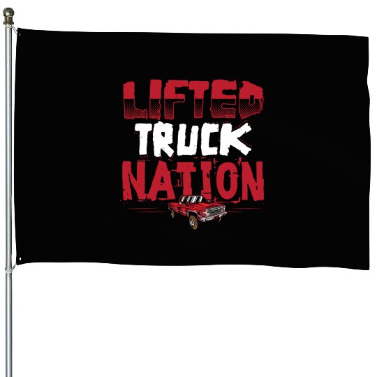 Lifted Truck Nation Pickup Truck Square Body Truck House Flags