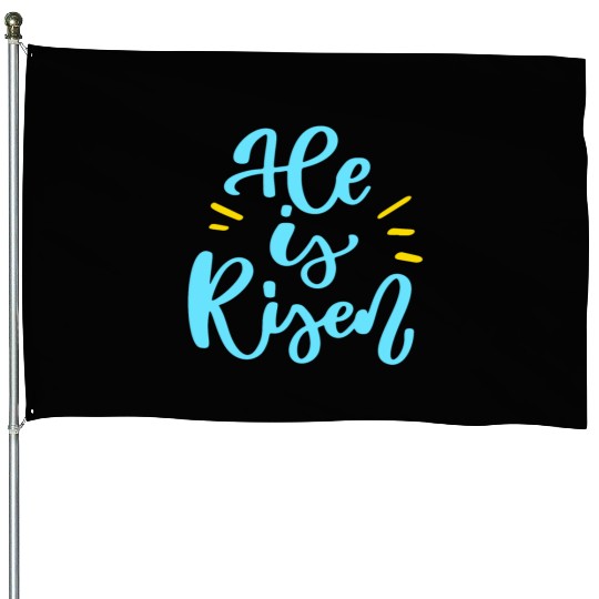 He Is Risen Religious Easter House Flags