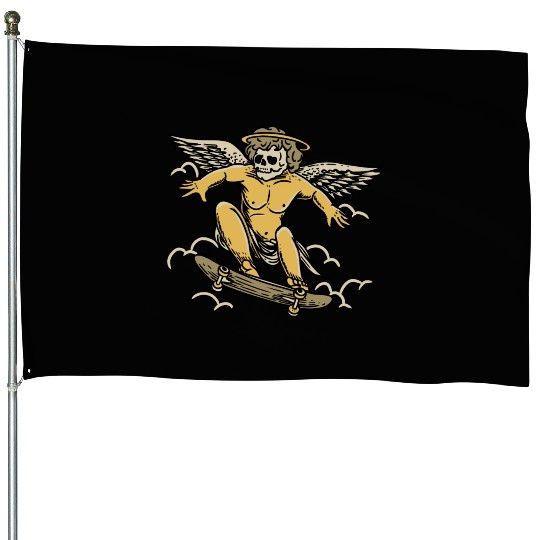 Cupid Skateboard House Flags