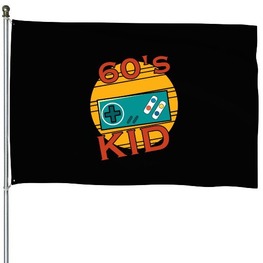 Gamer Kid Retro 60s 1960s House Flags