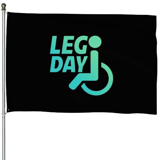 Leg Day Handicapped Wheelchair 22 House Flags