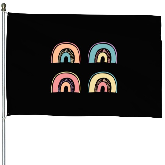Multi Rainbow House Flags