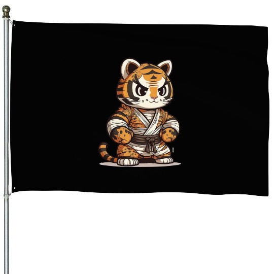 a lion in a kimono House Flags