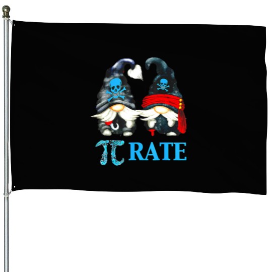Funny Pirate Gnome Octopus Pi Day Symbol For Math House Flags