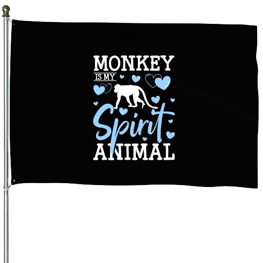 Banana Chimpanzee Kawaii Children House Flags