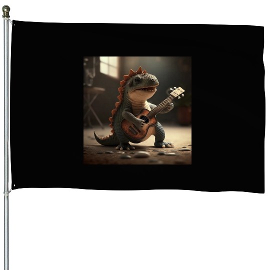 Mini dino cute music guitar acoustic concert House Flags