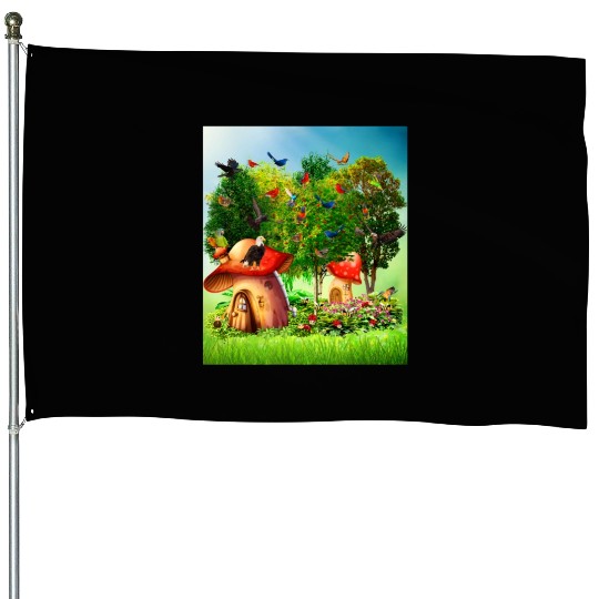paradise forest House Flags