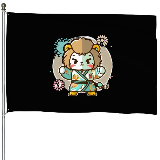 Lion kimono House Flags