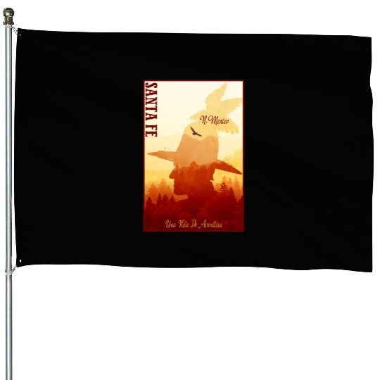 Santa Fe New Mexico wild west town House Flags
