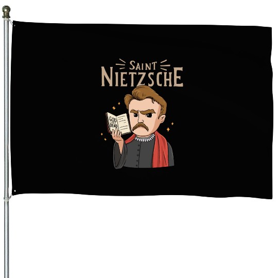 Saint Nietzsche Design for a Philosophy Student House Flags