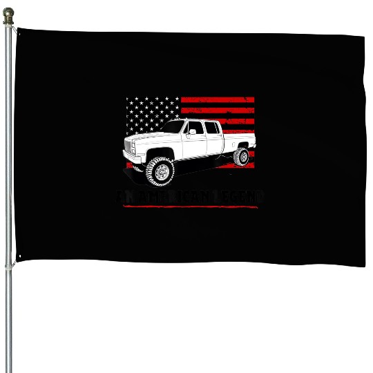 Lifted Square body truck American muscle House Flags 4x4