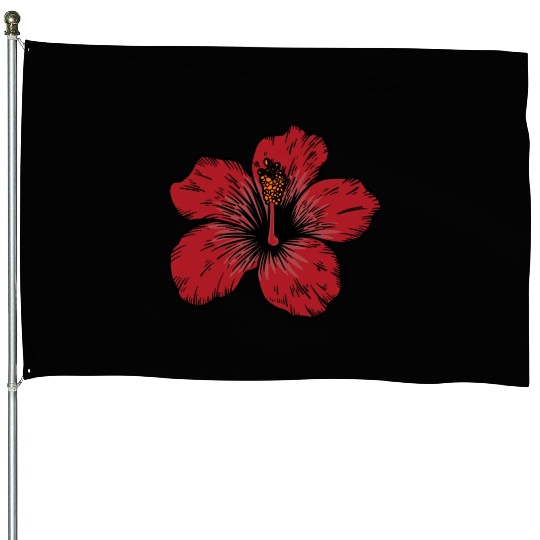 Hibiscus Flower House Flags