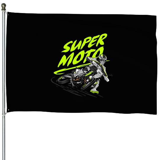 Supermoto Dirt Bike Racing Outdoor Motocross House Flags