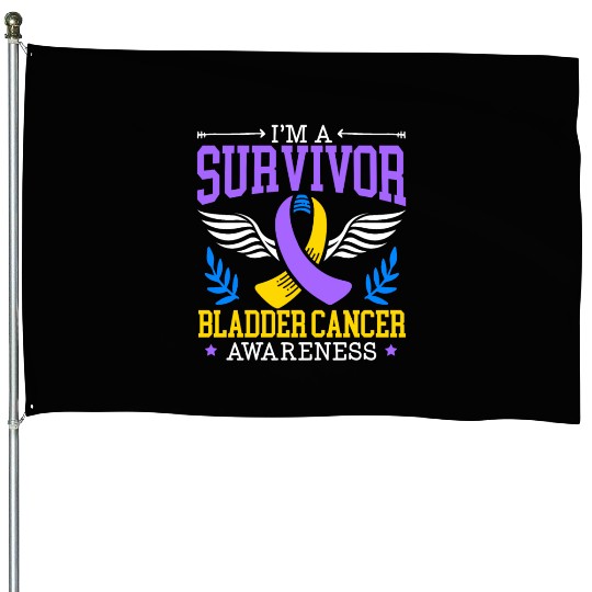 Bladder Cancer Survivor Bladder Cancer Awareness House Flags