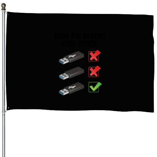 How To Insert USB Stick Funny Programmer Meme House Flags