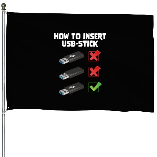 How To Insert USB Stick Funny Programmer Meme House Flags