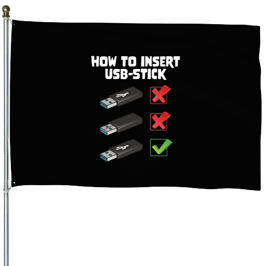 How To Insert USB Stick Funny Programmer Meme House Flags