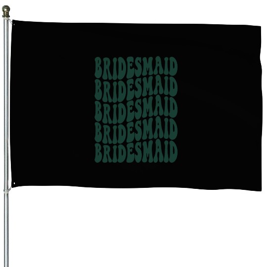 Bachelorette Party Bridesmaid Emerald Green Design House Flags