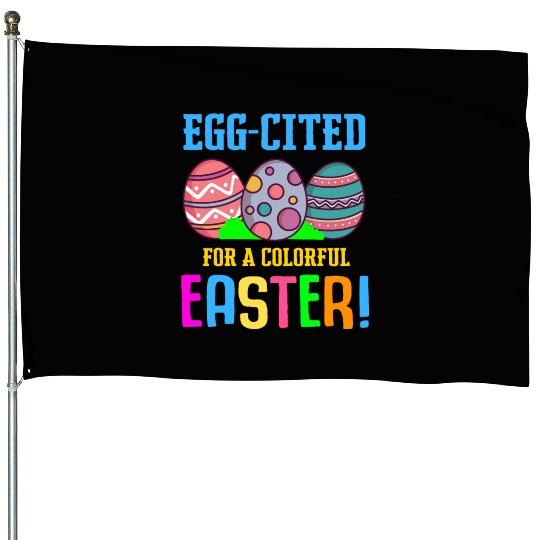 Easter Colorful Egg Dye Rabbit Egg Hunt House Flags