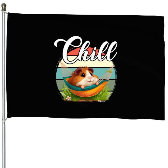 Guinea Pig Chill Relaxing for a Guinea pig Lover House Flags