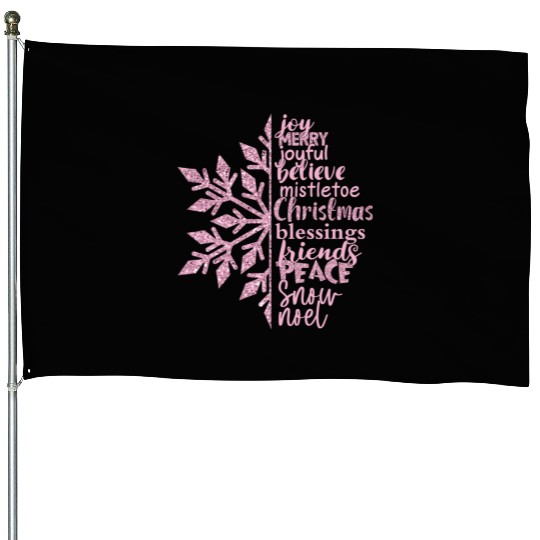 Christmas Snowflake Sublimation House Flags