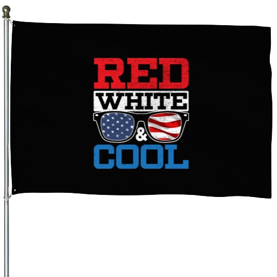 Red White And Cool America USA Flag 4th Of July House Flags