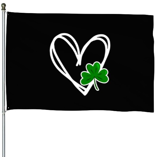 Heart St Patricks Day Shamrock Irish Toddler Baby House Flags