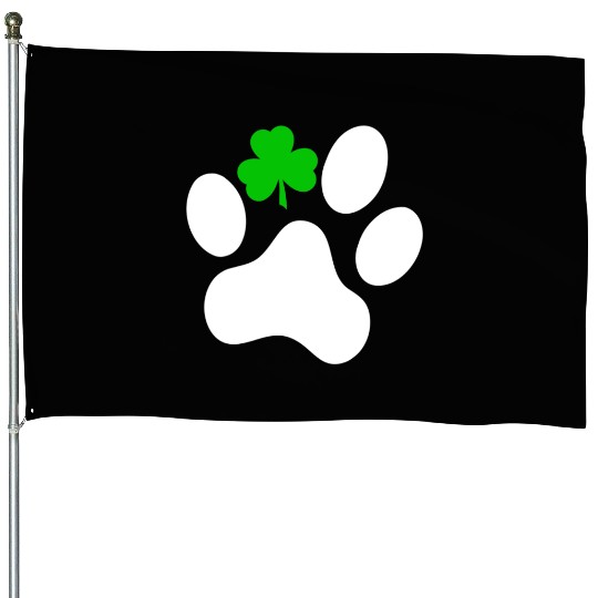 Dog St. Patrick's Day Shamrock Dog House Flags