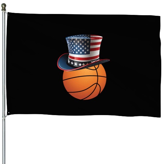 Patriotic America USA Flag 4th Of July Basketball House Flags