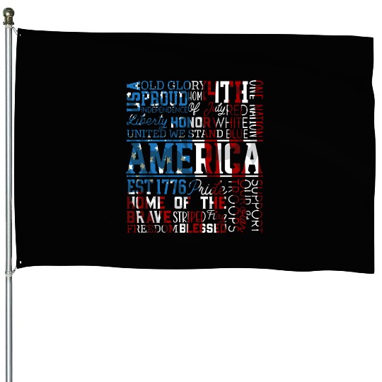 Patriotic Veteran USA Flag American Memorial Day House Flags