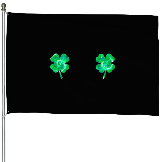 Shamrock Boobs Tie Dye Irish Boobies St Patricks House Flags