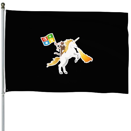 Ninja Cat Unicorn House Flags