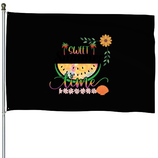 Cute summer design printed Sweet summer time House Flags